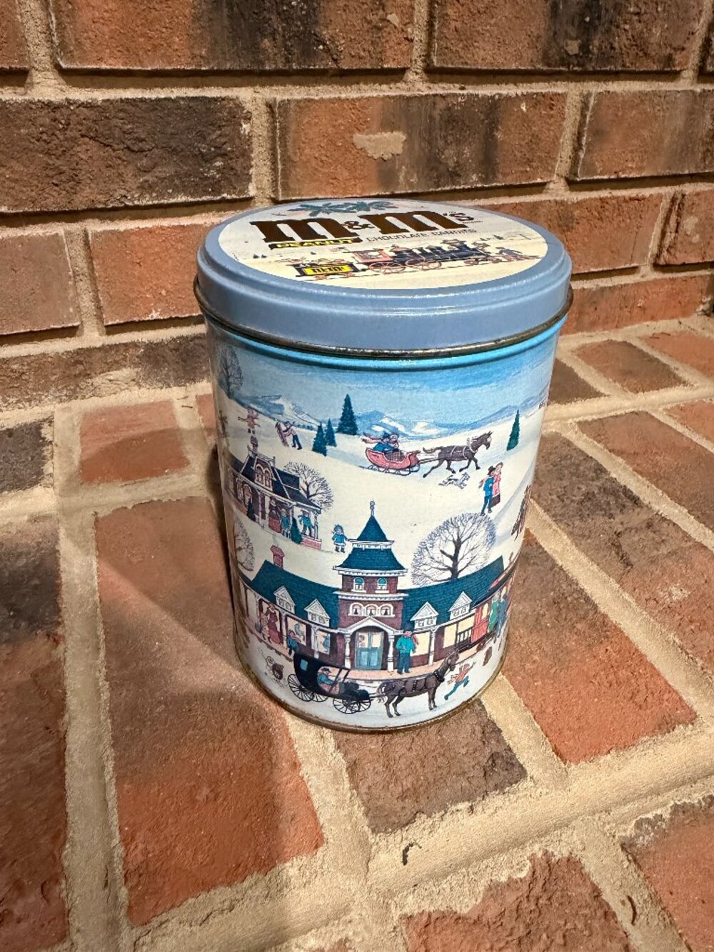 M&Ms Peanuts Vintage Christmas Village Tin